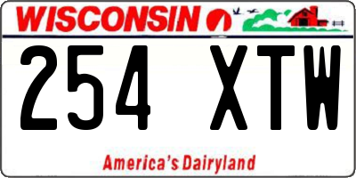 WI license plate 254XTW