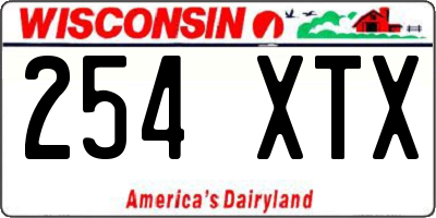 WI license plate 254XTX