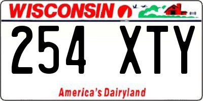 WI license plate 254XTY