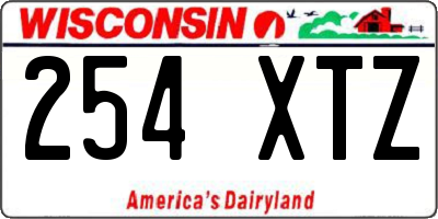 WI license plate 254XTZ