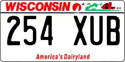 WI license plate 254XUB