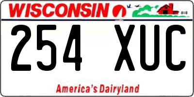 WI license plate 254XUC