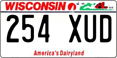 WI license plate 254XUD