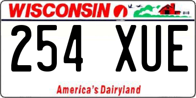 WI license plate 254XUE