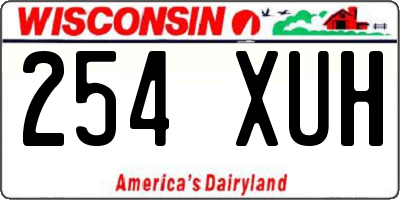 WI license plate 254XUH