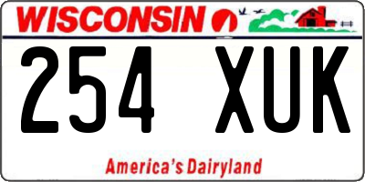 WI license plate 254XUK