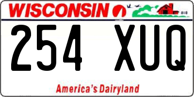 WI license plate 254XUQ