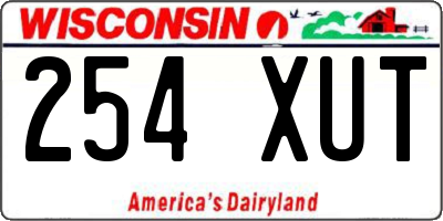 WI license plate 254XUT