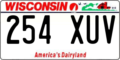 WI license plate 254XUV