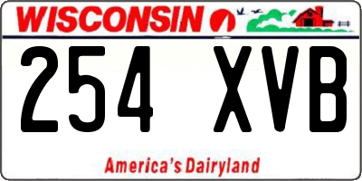 WI license plate 254XVB