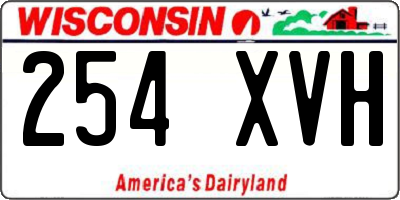 WI license plate 254XVH