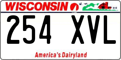 WI license plate 254XVL