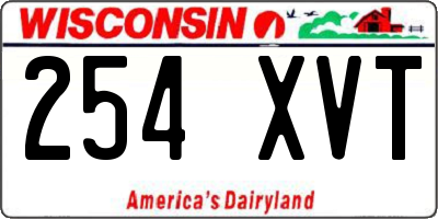 WI license plate 254XVT