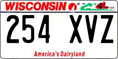 WI license plate 254XVZ