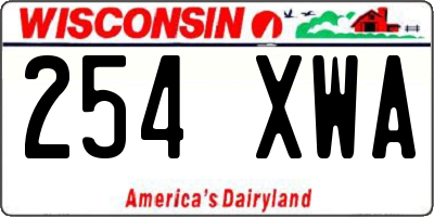 WI license plate 254XWA