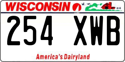 WI license plate 254XWB