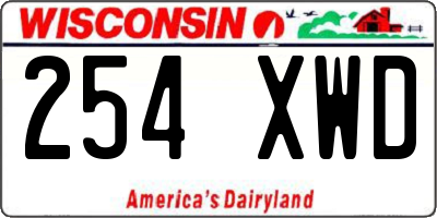 WI license plate 254XWD