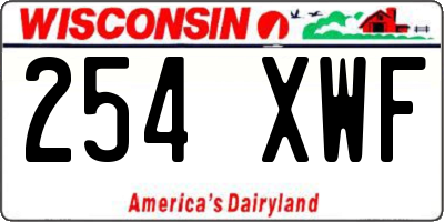 WI license plate 254XWF