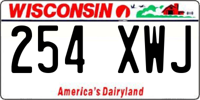WI license plate 254XWJ