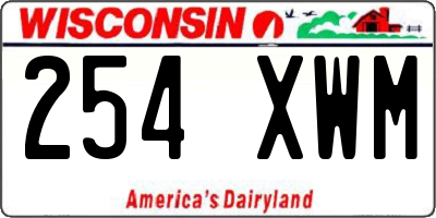 WI license plate 254XWM