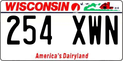 WI license plate 254XWN