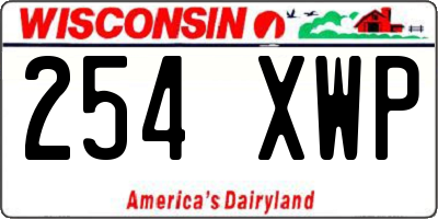 WI license plate 254XWP