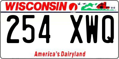 WI license plate 254XWQ