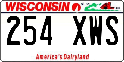 WI license plate 254XWS