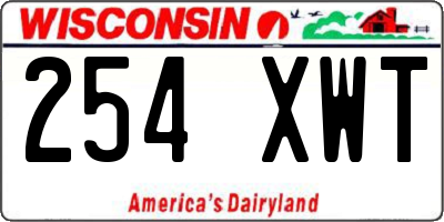 WI license plate 254XWT