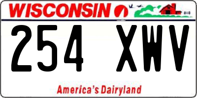 WI license plate 254XWV