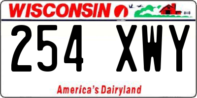 WI license plate 254XWY