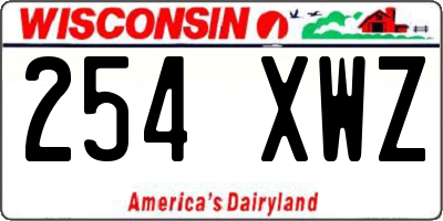 WI license plate 254XWZ