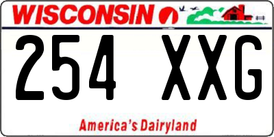 WI license plate 254XXG