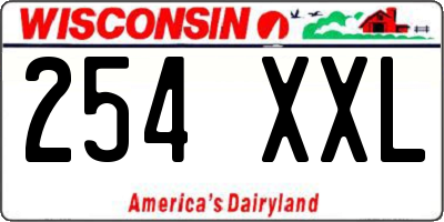 WI license plate 254XXL