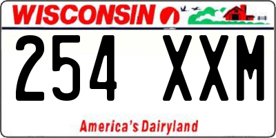 WI license plate 254XXM