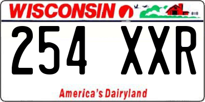 WI license plate 254XXR