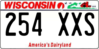 WI license plate 254XXS