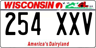 WI license plate 254XXV