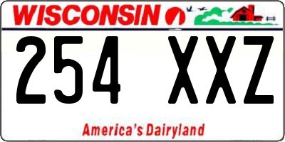 WI license plate 254XXZ
