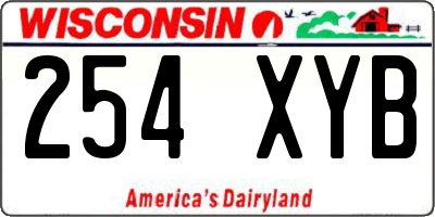 WI license plate 254XYB