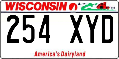 WI license plate 254XYD