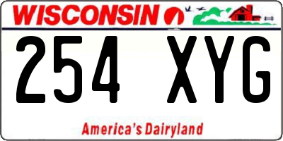 WI license plate 254XYG