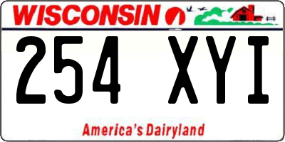WI license plate 254XYI