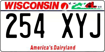 WI license plate 254XYJ