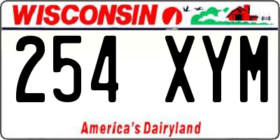 WI license plate 254XYM