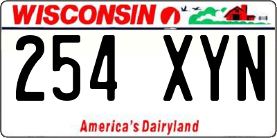 WI license plate 254XYN