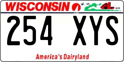 WI license plate 254XYS