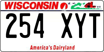 WI license plate 254XYT