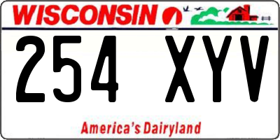 WI license plate 254XYV