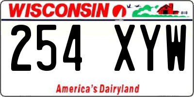 WI license plate 254XYW